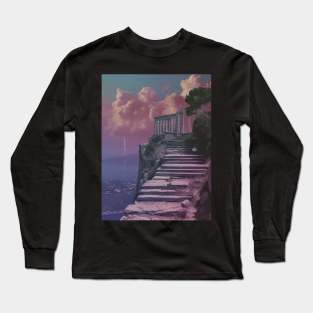 Purple clouds in the greece Long Sleeve T-Shirt